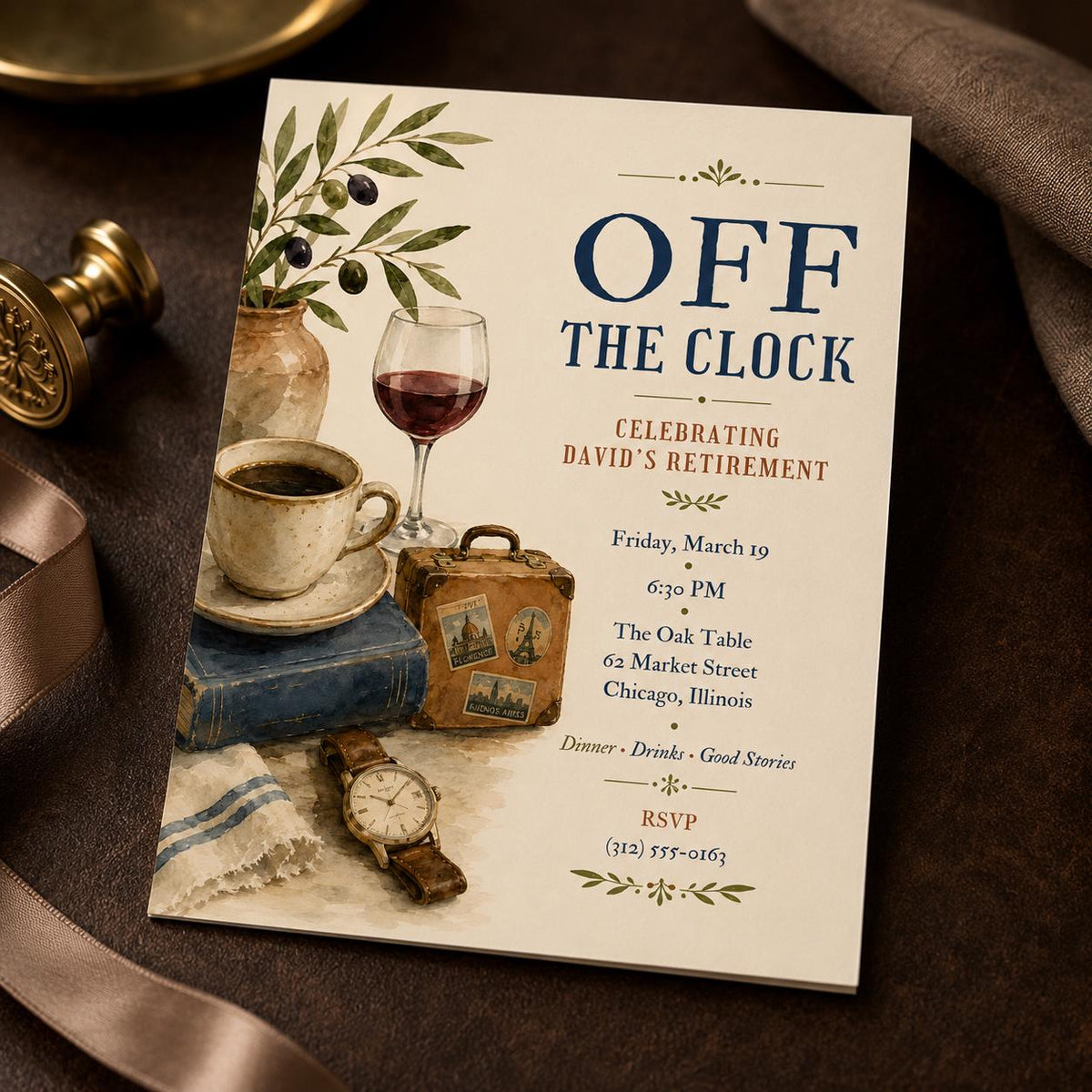 Vintage Retirement Party Invitation — digital invitation, instant download