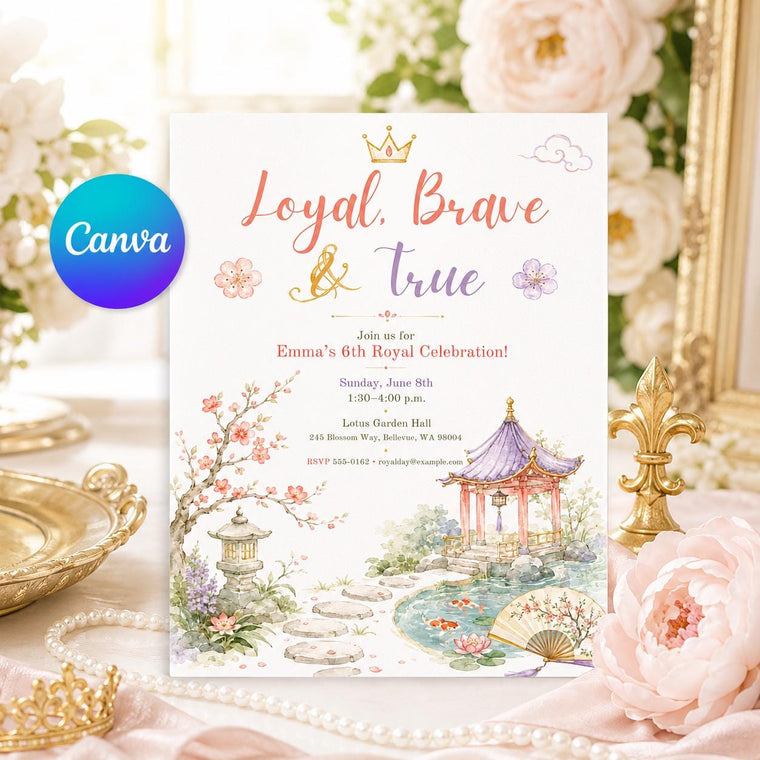 Watercolor Royal Celebration Invitation for Girls