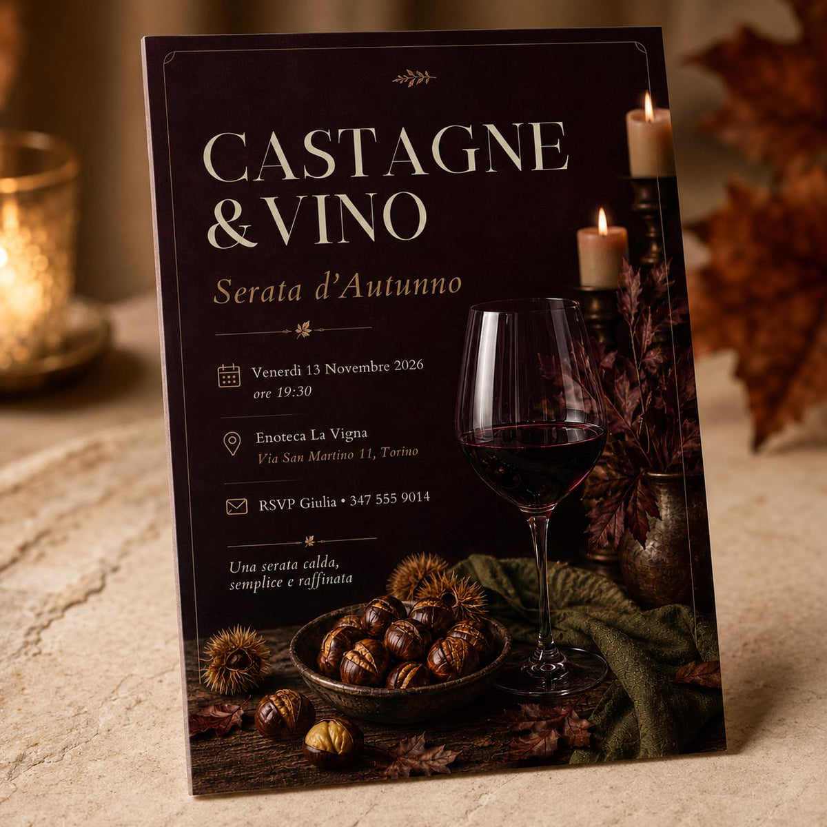 Wine Italian Autumn Dinner Invitation — dinner party stationery by VoltBy