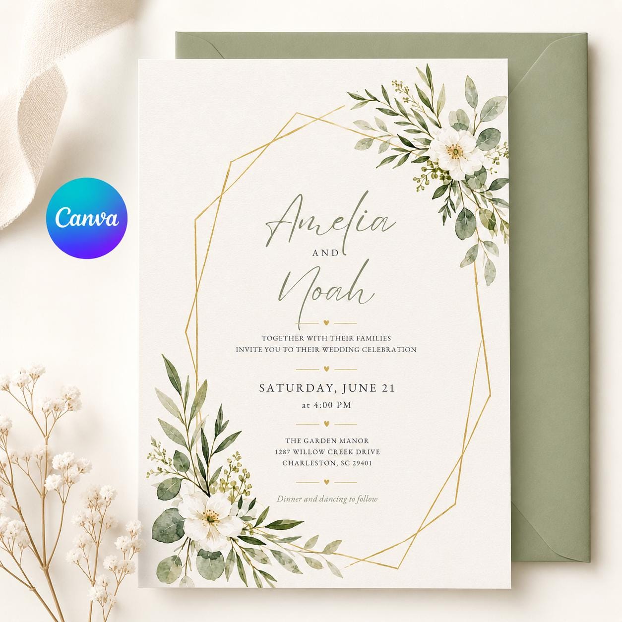 Wedding Invitations — editable Canva invitation templates by VoltBy