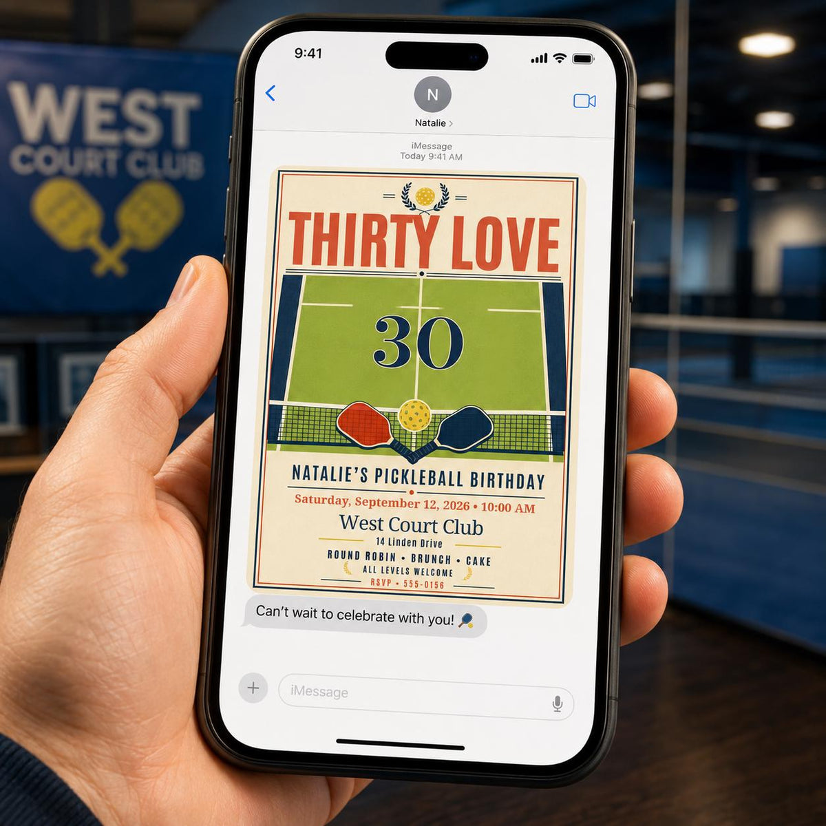 30th Pickleball Birthday Invitation — sports design