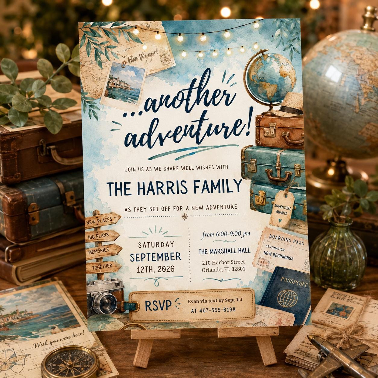 Adventure Awaits Family Invitation Template, Adventure Awaits Birthday Invitation, Adventure Invitation, Travel Birthday Invitation, Canva __etsy:8056882933