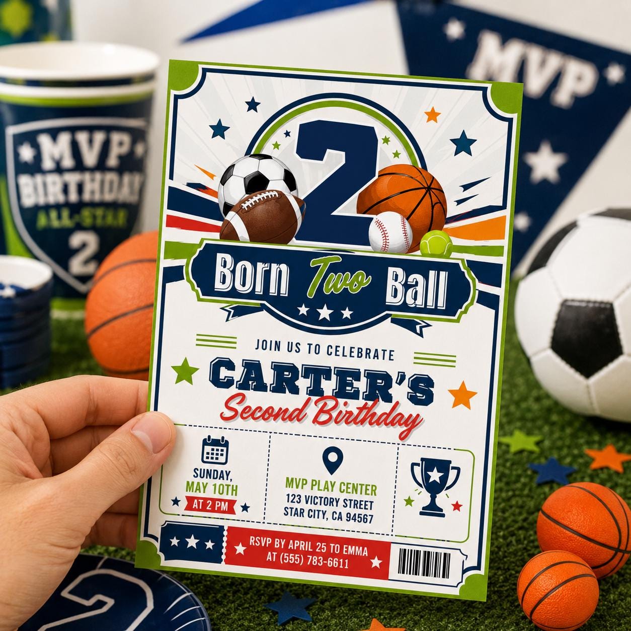 Baseball 2nd Birthday invite, Editable Two the Ballgame Birthday Invite, Long Live Boyhood, Little Slugger, Baseball Invitation Canva invite __etsy:8101358185