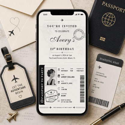 Birthday Passport Invitation Template, Passport Invitation Template Printable Boarding Pass Birthday Party Ticket Birthday Ticket Invitation __etsy:8075563641