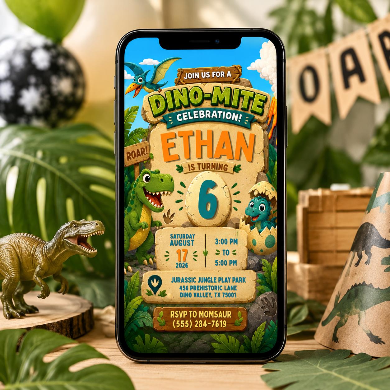 Dino-mite birthday invite, Dinosaur birthday party, Retro Checkered T-Rex Boys Birthday, T-Rex Invitation, editable Dinosaur Birthday Invite __etsy:7999015060