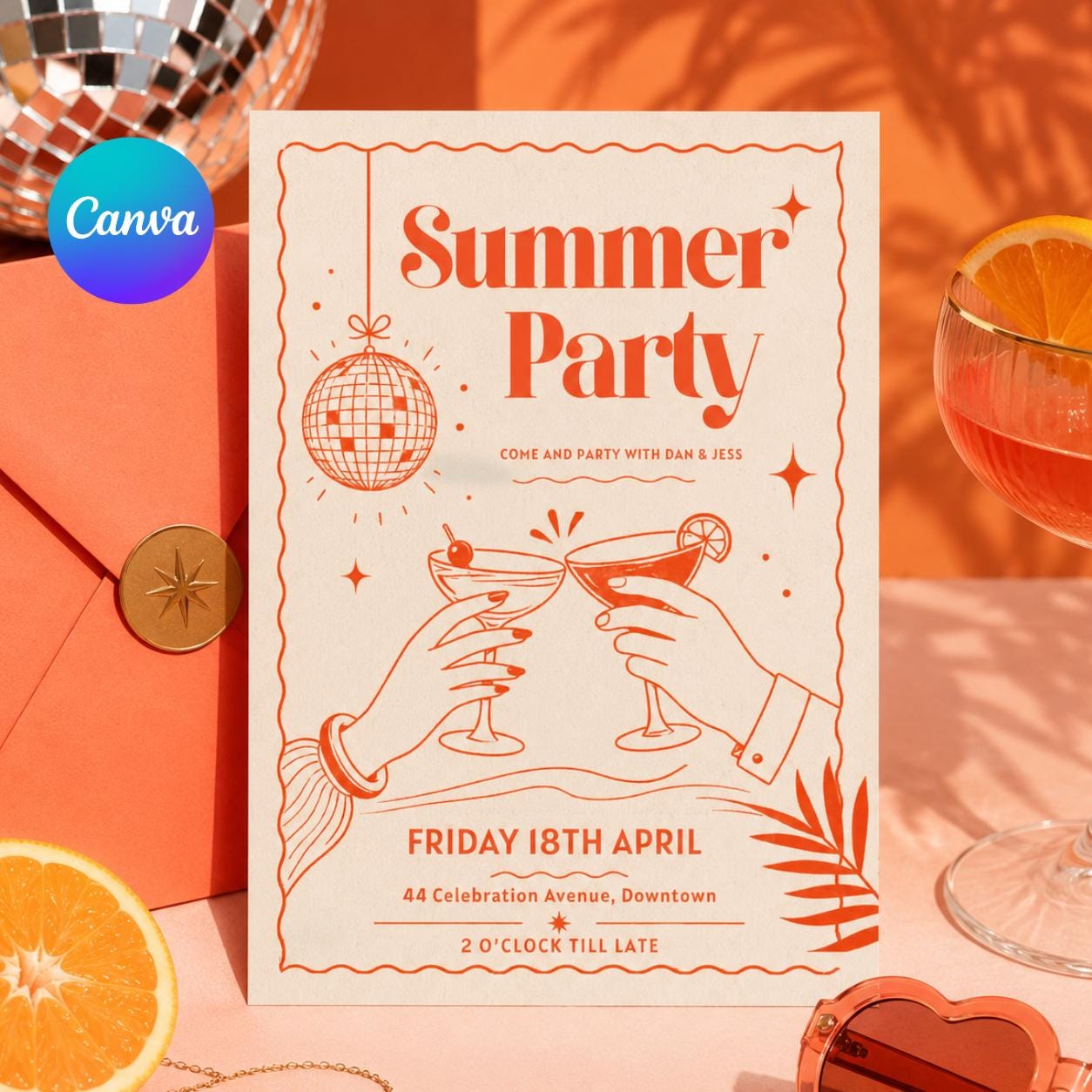 Editable End of Summer Party Invitation, Back to School Pool Party Invite, Hello Summer Party Invite, Tropical Fruits Summer Invite, Canva __etsy:8076849021
