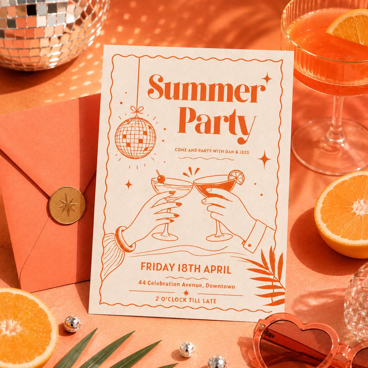 Editable End of Summer Party Invitation, Back to School Pool Party Invite, Hello Summer Party Invite, Tropical Fruits Summer Invite, Canva __etsy:8076847811