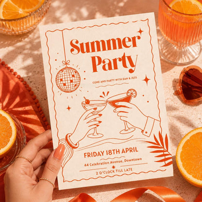 Editable End of Summer Party Invitation, Back to School Pool Party Invite, Hello Summer Party Invite, Tropical Fruits Summer Invite, Canva __etsy:8076847815
