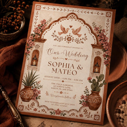 Editable Floral Wedding Invitation Template, Summer Wedding Invite, Elegant Botanical Design, Floral Watercolor Design, Wedding Invitation __etsy:8053347154