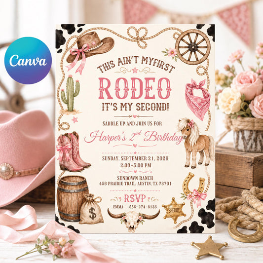 Editable Rodeo Birthday invitation-rodeo party-cowgirl party theme-instant download __etsy:7976661166