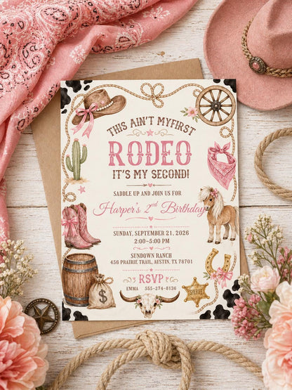 Editable Rodeo Birthday invitation-rodeo party-cowgirl party theme-instant download __etsy:7970276116