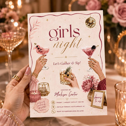 Editable Sleepover Party Invitation - Slumber Birthday Invite, Girls Sleepover Birthday Invitations, Pink Slumber Party, Canva template __etsy:8107417165