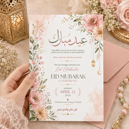 Eid Al Adha Invitation Template, Eid Lunch Invite, Eid Party Invitation, Eid Greeting Card, Canva editable, Canva Template __etsy:8072222385