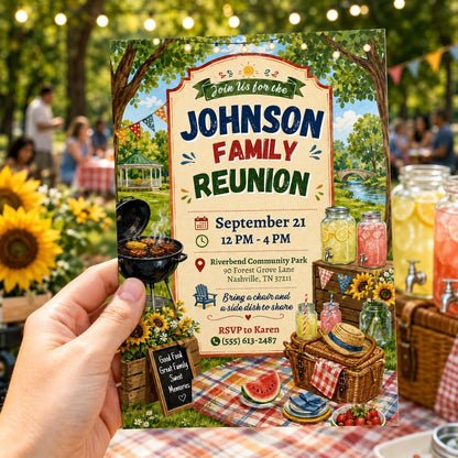 Family Reunion Invitation Template, Editable Reunion Party Invite, Reunion Announcement, Family Reunion invite, Reunion Save the Date Canva __etsy:8097266945