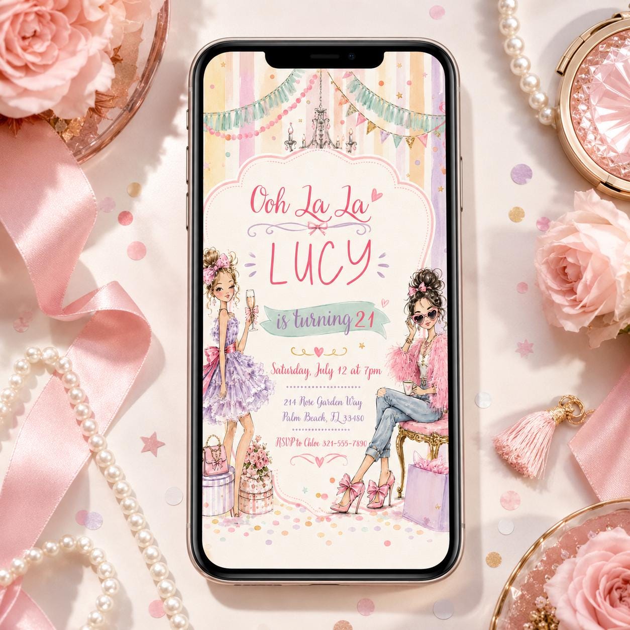 Fancy Nancy Birthday Invitation, Fancy Nancy Party, Fancy Nancy Watercolor Birthday Invite, Birthday Party Invitation, Watercolor Invitation __etsy:8074988873