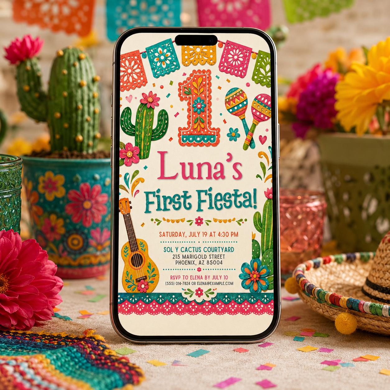 First Fiesta Birthday Invitation, It's Time to Fiesta  Invitation, Mexican Fiesta Party Invite, Fiesta Birthday Invitation, Mexican birthday __etsy:8097267809