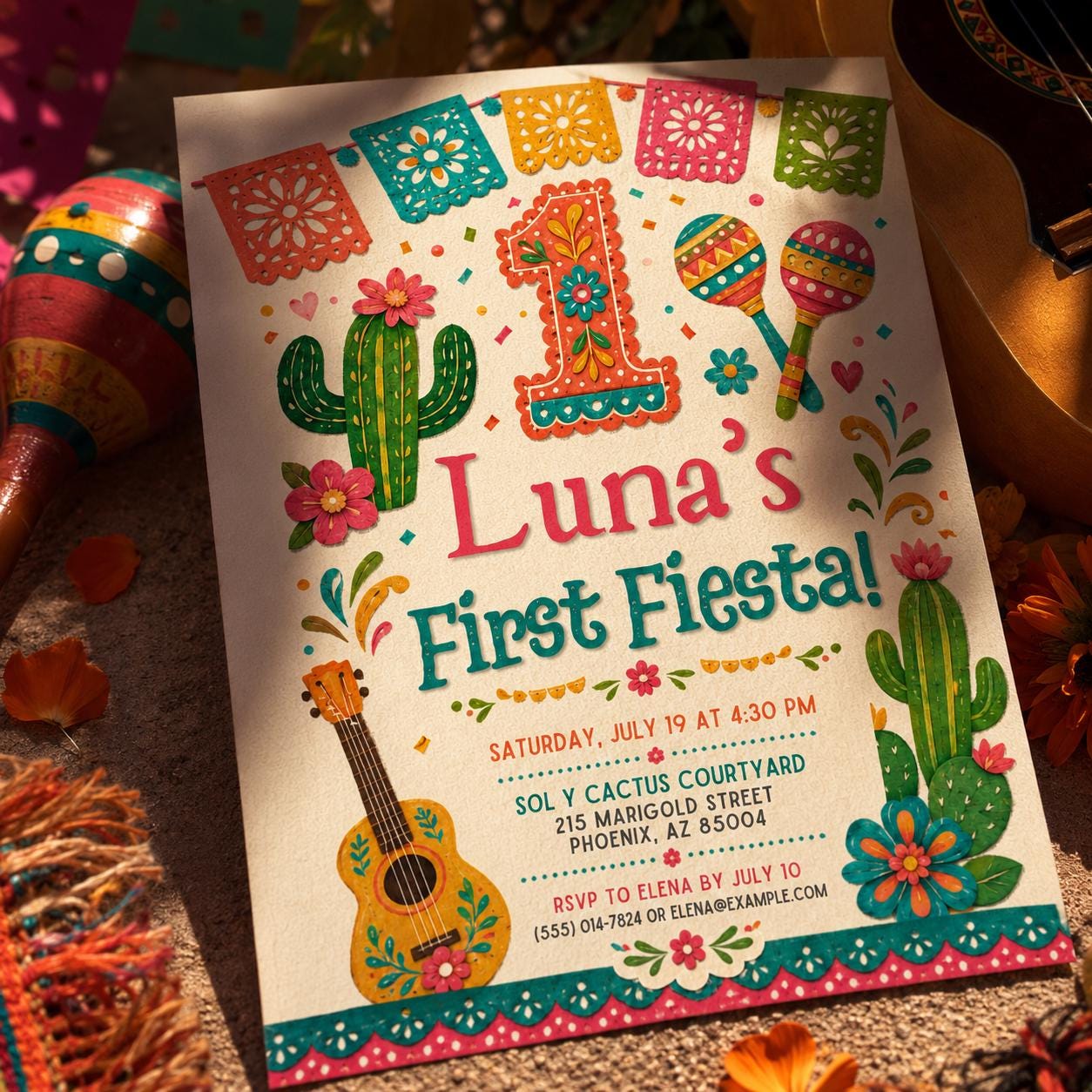 First Fiesta Birthday Invitation, It's Time to Fiesta  Invitation, Mexican Fiesta Party Invite, Fiesta Birthday Invitation, Mexican birthday __etsy:8097267815