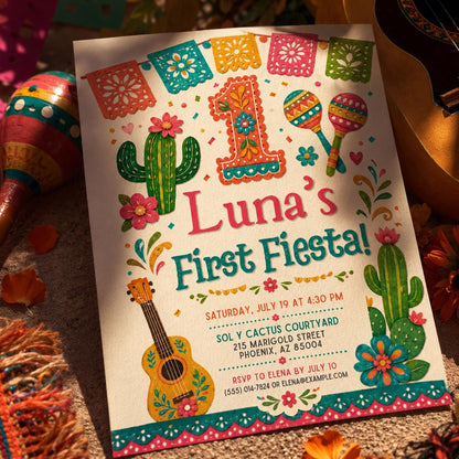 First Fiesta Birthday Invitation, It's Time to Fiesta  Invitation, Mexican Fiesta Party Invite, Fiesta Birthday Invitation, Mexican birthday __etsy:8097267815