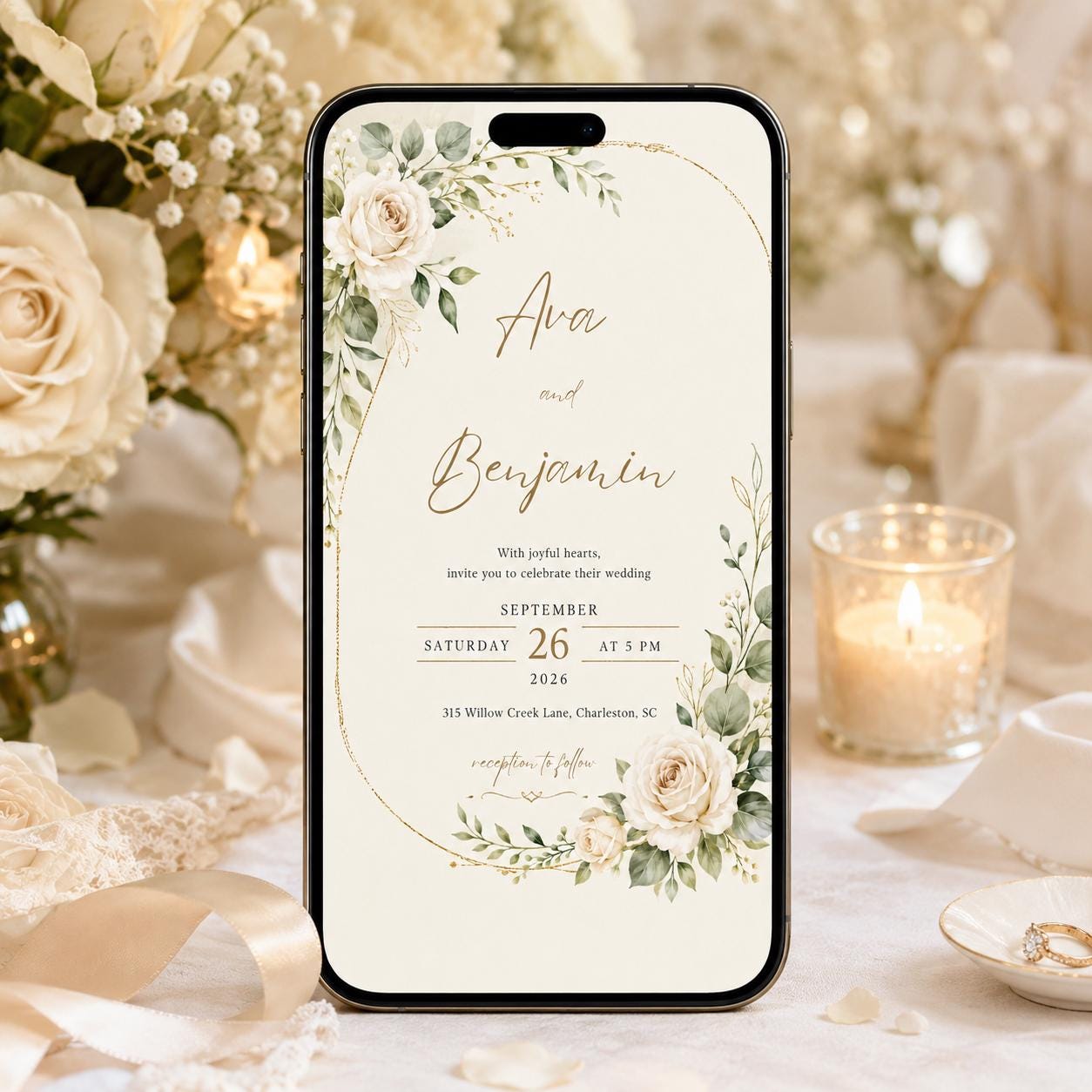 Floral Wedding Invitation Template, Editable Canva Design, Editable Canva Wedding Invitation Template, Floral Watercolor Design __etsy:8038836188