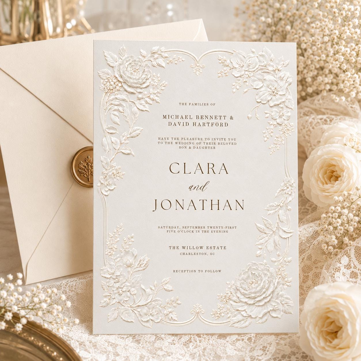 Floral Wedding Invitation Template, Wildflower Wedding Invitation, Garden Flowers Spring Floral, Editable Canva Template __etsy:8076992669