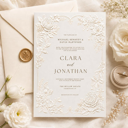 Floral Wedding Invitation Template, Wildflower Wedding Invitation, Garden Flowers Spring Floral, Editable Canva Template __etsy:8029081368