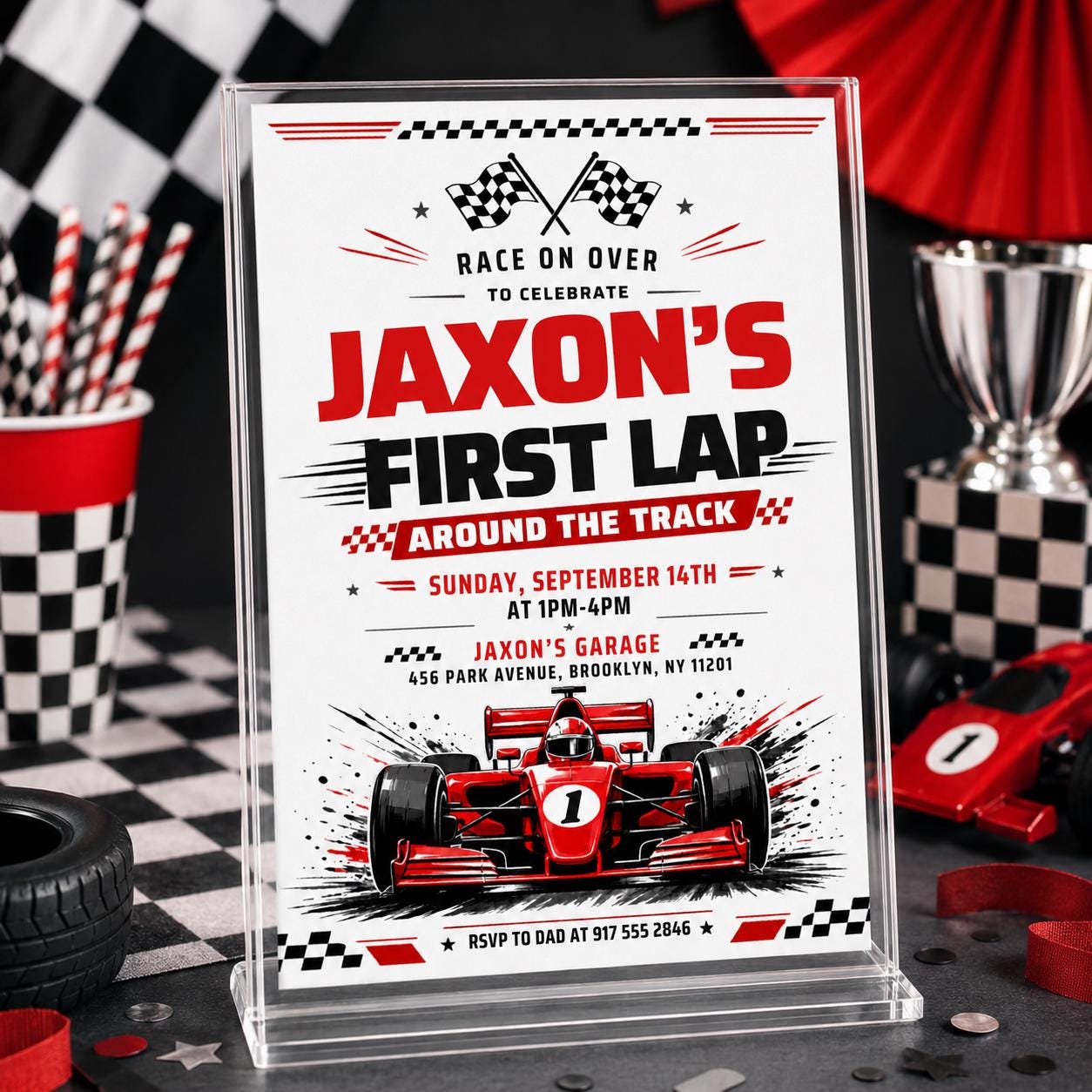 Formula 1 Birthday Invitation Editable Canva Template Race Car Party Invite F1 Birthday Invite Boy Racing Formula One, Canva Template __etsy:8047308407