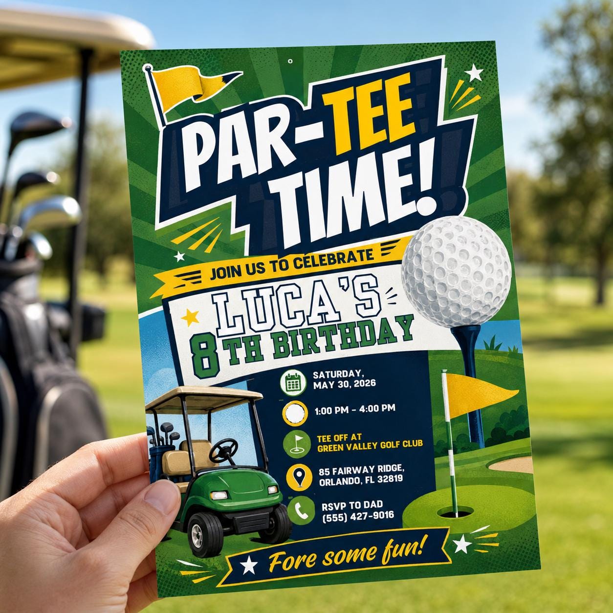 Golf Birthday Invitation, Par-Tee Time Template, Golf Birthday Invitation, Let's Par Tee Golf Birthday Invite, Golf Birthday Party Invites __etsy:8107191263
