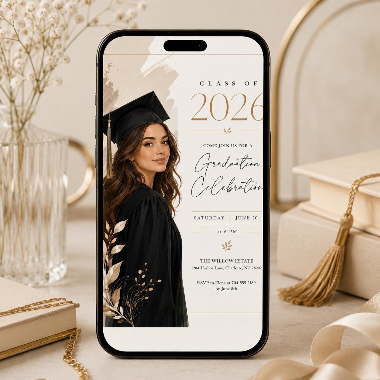Graduation Party Announcement, Graduate Invite, Modern Grad Invitation, Class of 2026 Celebration, modern grad invite, Canva __etsy:8037944376