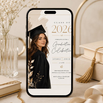 Graduation Party Announcement, Graduate Invite, Modern Grad Invitation, Class of 2026 Celebration, modern grad invite, Canva __etsy:8037944376