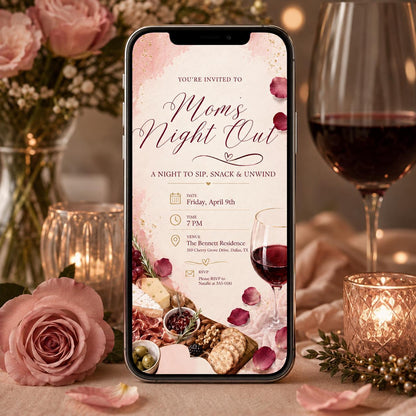 Mom's Night Out Invitation Template,  Editable Ladies Night,  Girls Night Party Invite,  Canva Template __etsy:8080898772