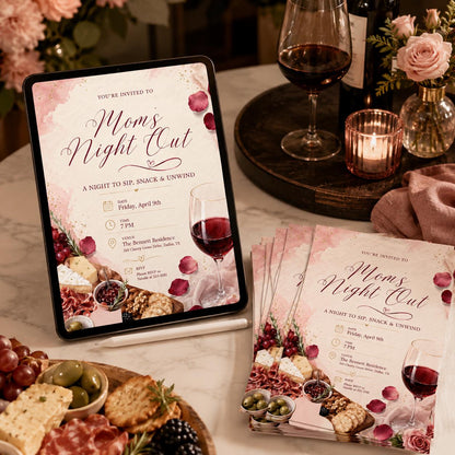 Mom's Night Out Invitation Template,  Editable Ladies Night,  Girls Night Party Invite,  Canva Template __etsy:8080898786