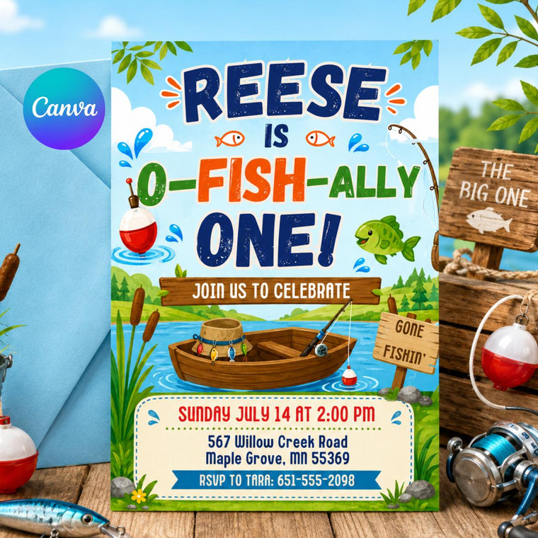 Fishing Ofishally Four Invitation