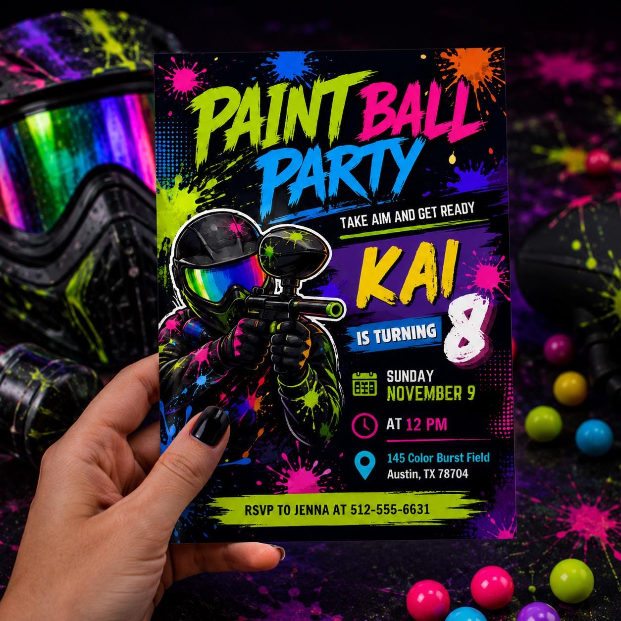 Paintball Party Invitation, Bruh You In Paintball Birthday, Paintball Party Invite, Paint Platters, Paintballer, Paint Ball, Canva __etsy:8032907310