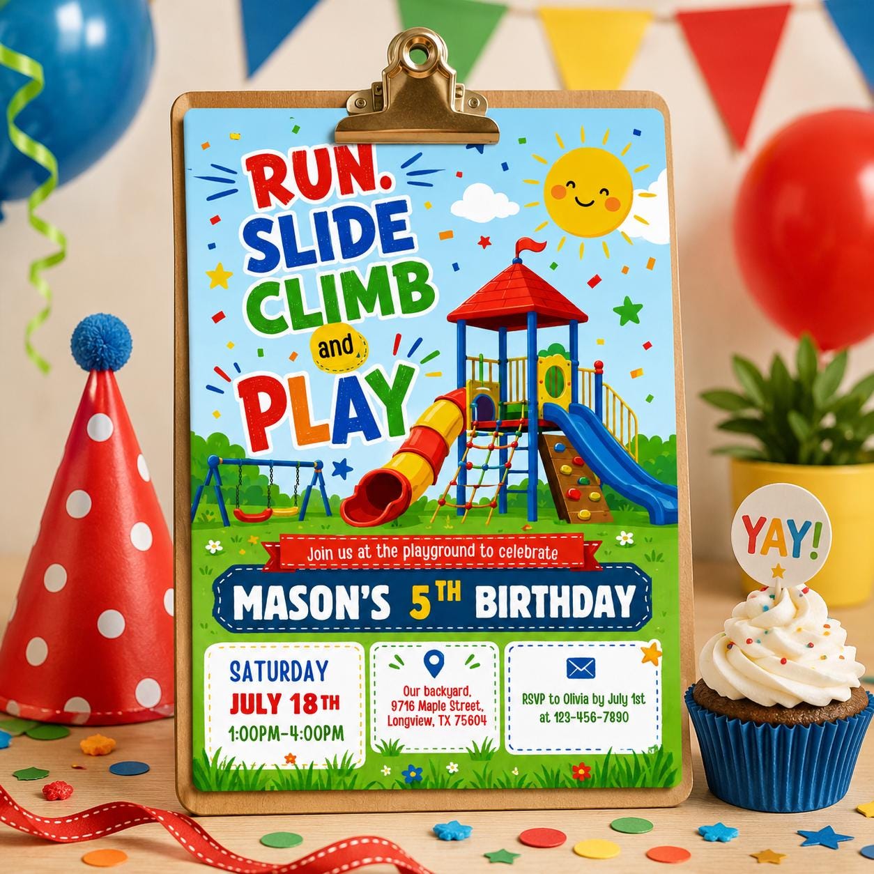 Playground Birthday Invitation, Bounce Indoor Playground, Jungle Gym Party Invite Template, Soft Play Climb, Outdoor Party, Editable Canva __etsy:8018584090