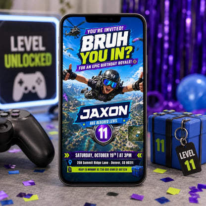 Printable Bruh birthday invitation, Gamer boy bday invite, teenager birthday, Bruh It's My Birthday invite template, teens party, Canva __etsy:8058480397