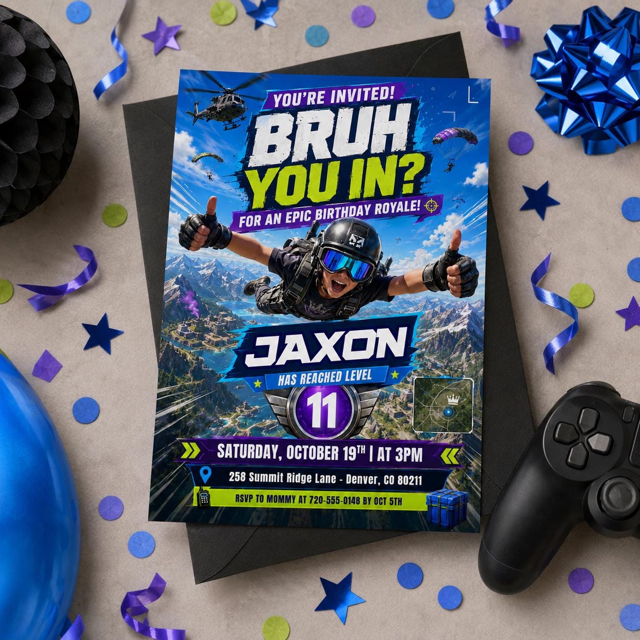 Printable Bruh birthday invitation, Gamer boy bday invite, teenager birthday, Bruh It's My Birthday invite template, teens party, Canva __etsy:8010566132