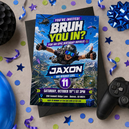 Printable Bruh birthday invitation, Gamer boy bday invite, teenager birthday, Bruh It's My Birthday invite template, teens party, Canva __etsy:8010566132