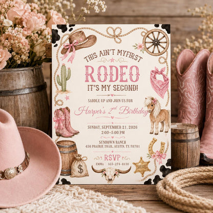 Rodeo Birthday Invitation Template: Western Party Editable  Invite, Editable Rodeo Birthday invitation, rodeo party-cowgirl party, Canva __etsy:8056815243