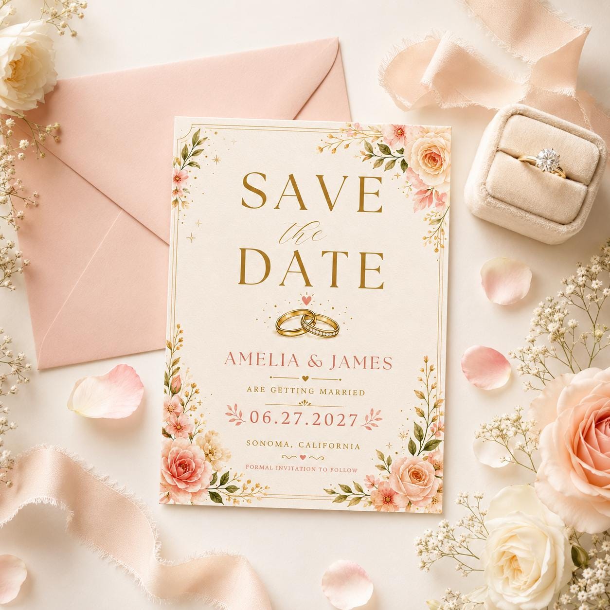 Save the Date Wedding Invitation Template (Digital Download) __etsy:8039667851