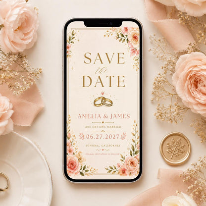Save the Date Wedding Invitation Template (Digital Download) __etsy:8039667935