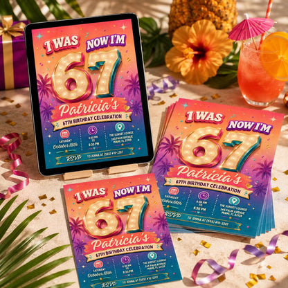 Six Seven Meme Birthday Invitation, 7th birthday invite Girl, Editable Canva Template, I Was 6 Now 7 Meme Theme, Summer Vacation, Canva __etsy:8101260711