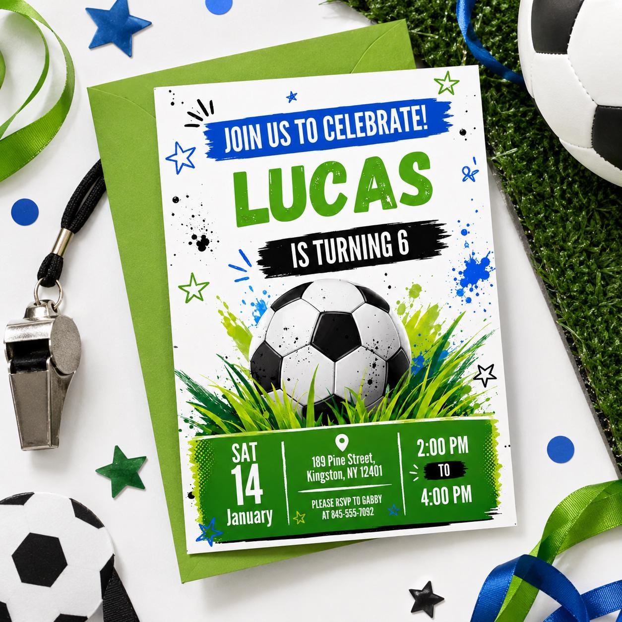 Soccer Birthday Invitation Template Bundle, Kid Soccer Birthday Canva Invitation, Printable Birthday Party Invitation, Kids Party Invite __etsy:8030873622