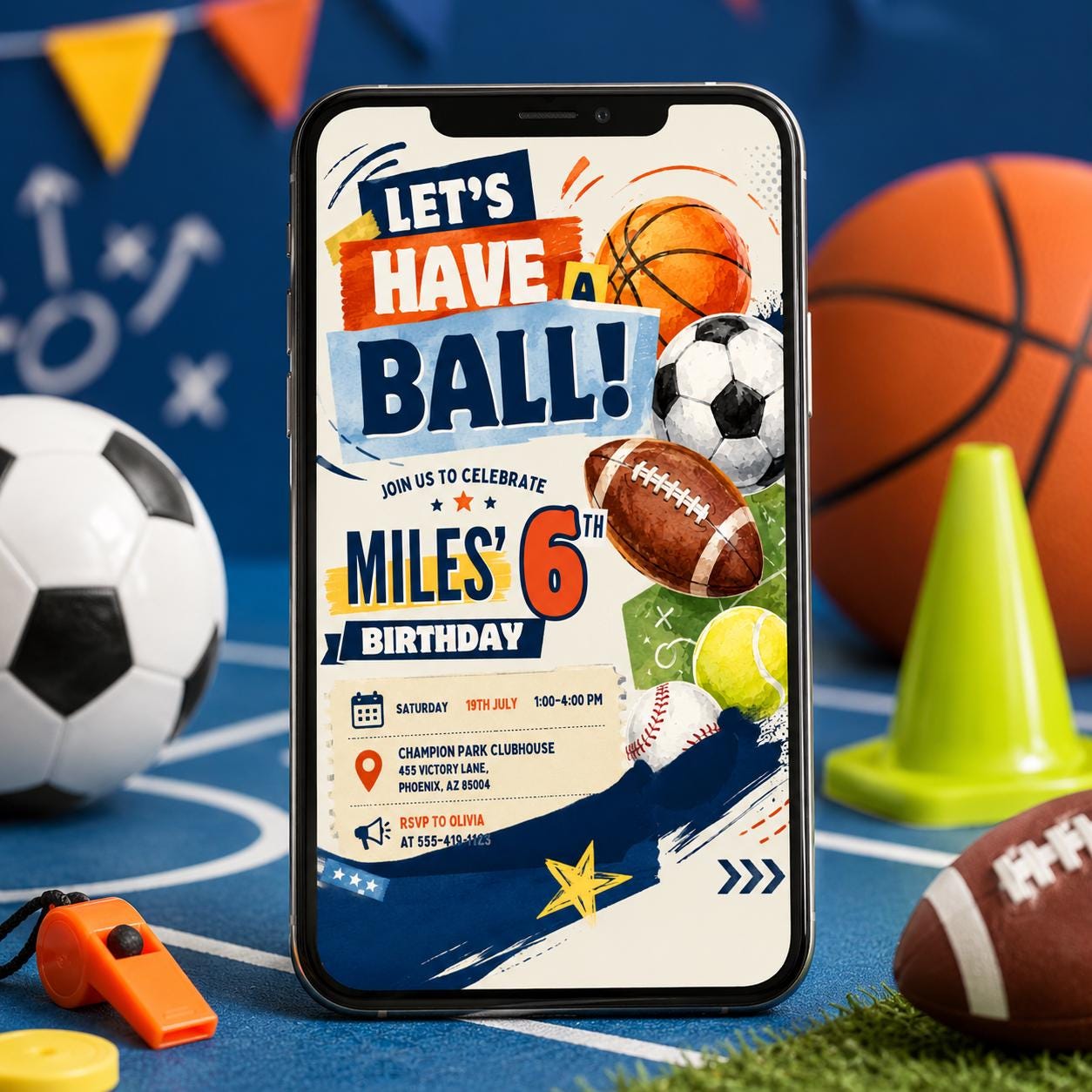 Sports Birthday Invitation, Editable All-star Sports, Sports birthday invitation, Sport Birthday invite, soccer football, baseball, basket __etsy:8107190631