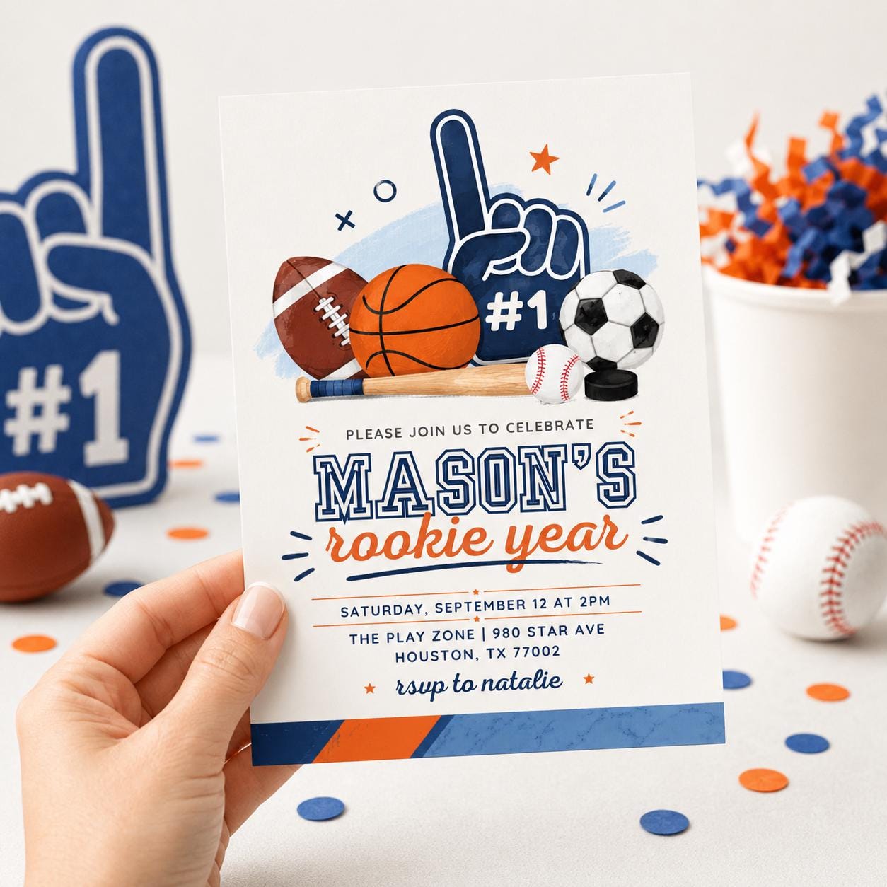 Sports Rookie Year Birthday Invitation Template, Sports Baseball Birthday, Rookie Of The Year Invite Baseball Birthday Party, Canva Template __etsy:8067802707