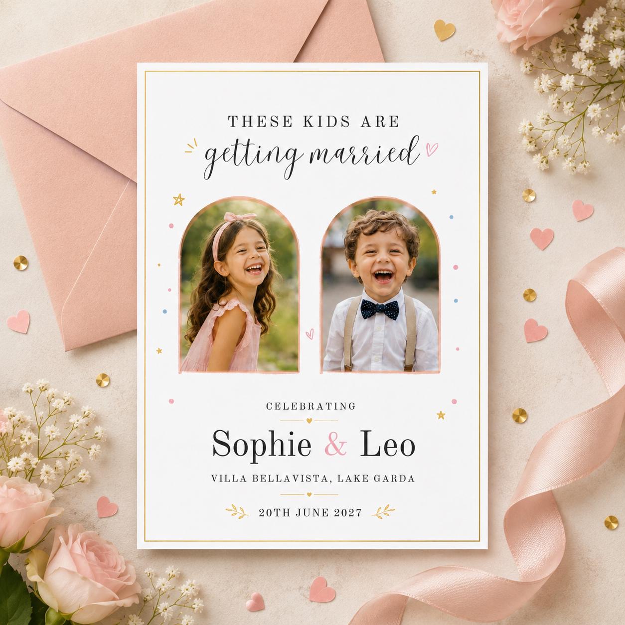 These Kids Are Getting Married Invitation, Rehearsal Dinner Invitation, Wedding Shower Invitation, Childhood Photo Save the Date or Invite __etsy:8071594115