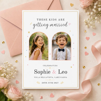 These Kids Are Getting Married Invitation, Rehearsal Dinner Invitation, Wedding Shower Invitation, Childhood Photo Save the Date or Invite __etsy:8071594115
