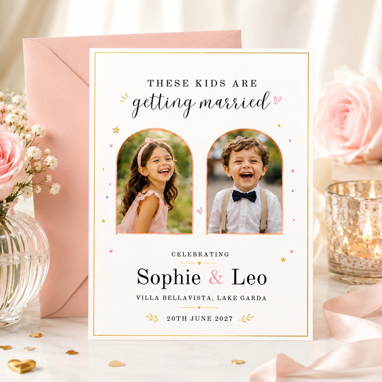 These Kids Are Getting Married Invitation, Rehearsal Dinner Invitation, Wedding Shower Invitation, Childhood Photo Save the Date or Invite __etsy:8071594107