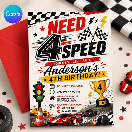 Truck Birthday Invitation, Boom Crash Monster invite, Bash Printable Invite, Trucks Birthday Template Boys Jam, Race Car 4th Birthday, Canva __etsy:8119879273