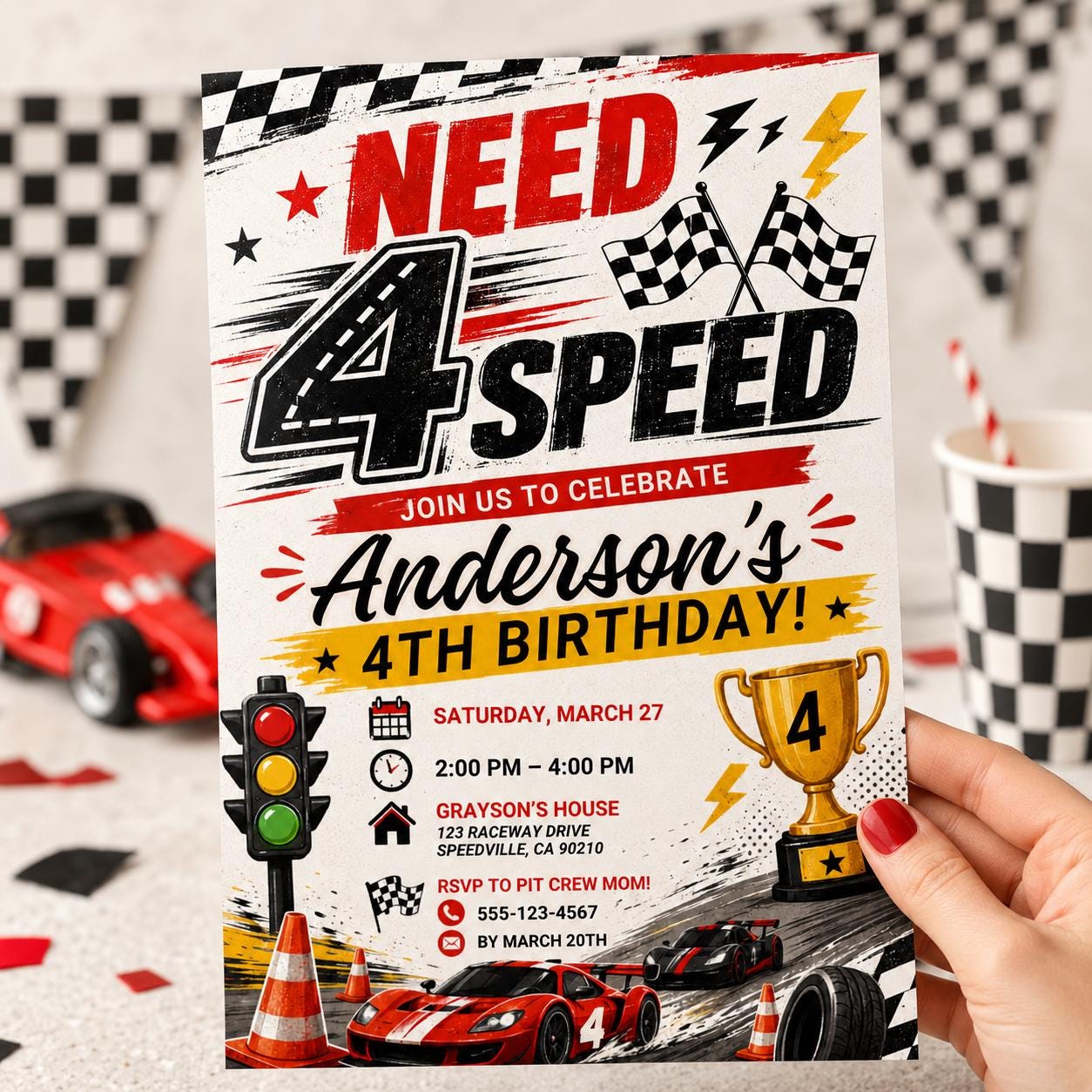 Truck Birthday Invitation, Boom Crash Monster invite, Bash Printable Invite, Trucks Birthday Template Boys Jam, Race Car 4th Birthday, Canva __etsy:8119879215