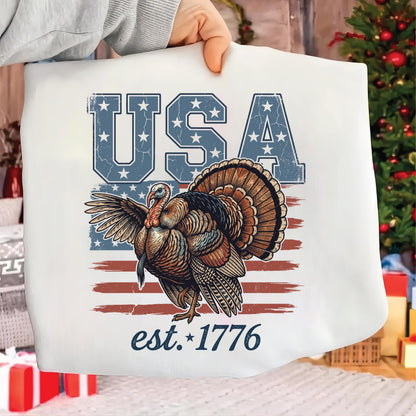 Wild Turkey USA PNG, 4th of July America 250 Hunting Sublimation, Hunting Bird Est 1776 Flag, Red White Blue Hunting, Digital Download __etsy:7929978916